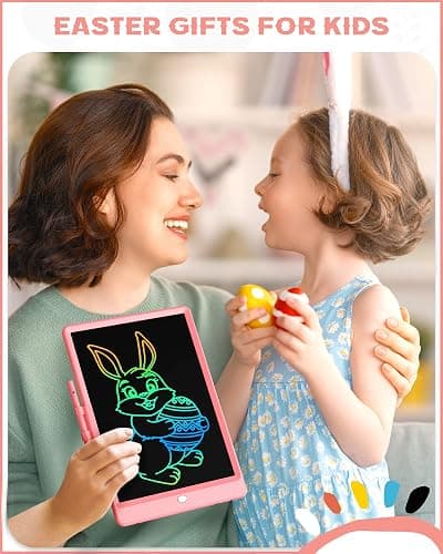 Bravokids 10 Inch LCD Writing Tablet for 3-8 Year Olds - Electronic Drawing Pad and Doodle Board as Educational Birthday Gifts for Girls and Boys (Pink) thumbnail 7