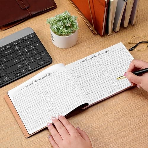 Skyygemm Wood Retirement Guest Book with Signature Pen Retirement Party Decorations Supplies Gifts for Women Men Office Colleague Advice and Wishes(Retirement) thumbnail 2