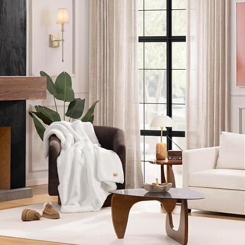UGG Euphoria Throw Blanket, Plush Faux Fur Blanket, 50" x 70", White Snow | Reversible Fluffy Faux Fur to Ultra Soft Microfiber, Velvety Soft, OEKO-TEX Compliant, Machine Washable, Home Decor thumbnail 2