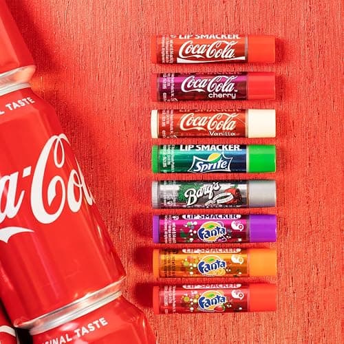 Lip Smacker Coca-Cola Flavored Balm, 8 Count, Flavors Coke, Cherry Vanilla Sprite, Root Beer, Orange Fanta, Grape Strawberry Fanta thumbnail 6