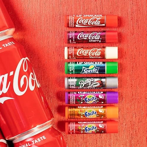 Lip Smacker Coca-Cola Flavored Balm, 8 Count, Flavors Coke, Cherry Vanilla Sprite, Root Beer, Orange Fanta, Grape Strawberry Fanta thumbnail 7