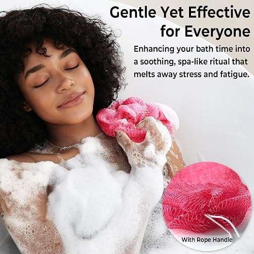African Net Sponge Authentic - 2 Pieces Loofah Exfoliating Body Scrubber Bath Sponge - Back Scrubber Washcloth for Shower - Real African Scrub Exfoliator Body Care Bathing Accessories for Women thumbnail 4