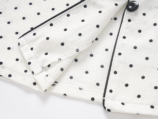 Hupohoi Big Girls Button Down Pajama Set 3pcs Crepe Fabric Sleepwear Nighty | Soft, Comfy, Breathable, Thin Cool Fabric, 3PCS for Girls age 6-17 Years, Cute Patterns Design, Home Wear & Party & Present thumbnail 4