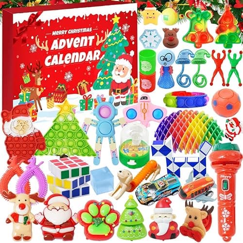 Fidget Advent Calendar 2025 For Kids,24 Days of Surprises Fidget Toys Bulk - Christmas Countdown Advent Calendars,Xmas Party Favors Stocking Stuffer Gifts Sensory Toy Surprise Gifts For Boys Girls - Image 1
