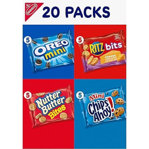 Nabisco Classic Mix Variety Pack, OREO Mini, CHIPS AHOY! Mini, Nutter Butter Bites, RITZ Bits Cheese, School Snacks, 20 - 1 oz Snack Packs thumbnail 14