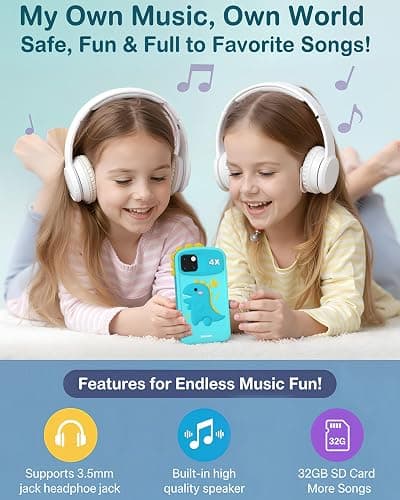 Kids Phone - Toddler Boy Dinosaur Toys for Age 3-12, Christmas Birthday Gifts for Boys, 4.0" Touchscreen Kids Smart Phone with Dual Cameras, Games, Music Player, 32GB, Toddler Learning Toys Cell Phone thumbnail 6