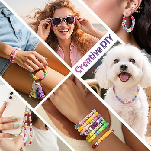 Simetufy 3600Pcs Pony Beads Bulk, 24 Assorted Colors Rainbow Plastic Beads for Hair Braiding Friendship Bracelets DIY Crafting Kandi Jewelry Making thumbnail 5