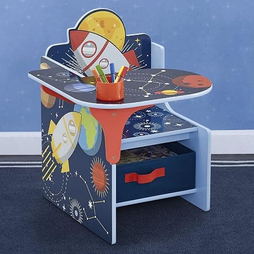 Delta Children Space Adventures Chair Desk with Storage Bin - Ideal for Arts & Crafts, Snack Time, Homeschooling, Homework & More - Greenguard Gold Certified, Blue thumbnail 2