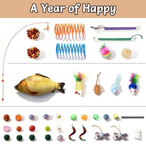 MOYMO Cat Tunnel Bed with 40 Pcs Interactive Cat Toys, Cat Tube with Kitten Toys for Indoor Kittens, Collapsible Play Tunnel, White thumbnail 5