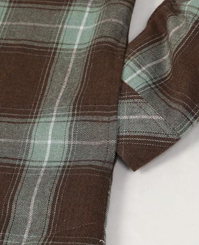 ThCreasa Womens Sherpa Lined Flannel Jacket with Hand Pockets, Plaid Button Down Fuzzy Shirt Jackets thumbnail 5