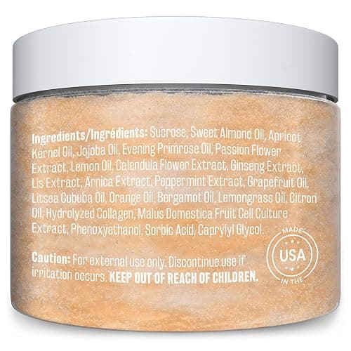 Brown Sugar Scrub Face Foot & Body Exfoliator Infused with Collagen and Stem Cell Exfoliating Salt Body Scrub for Toning Skin Cellulite Skin Care, 12oz by M3 Naturals thumbnail 3