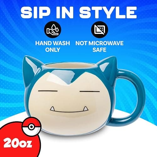 Silver Buffalo Pokemon Snorlax Face Ceramic 3D Sculpted Mug, 20 Ounces thumbnail 3