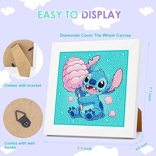 Diamond Art Kits for Kids - Crafts for Girls 8-12 - Diamond Art Painting with Wooden Frame - Arts and Crafts for Kids Ages 4-6 8-10 - GEM Art Supplies for Adult Beginners Home Wall Decor Gifts thumbnail 4