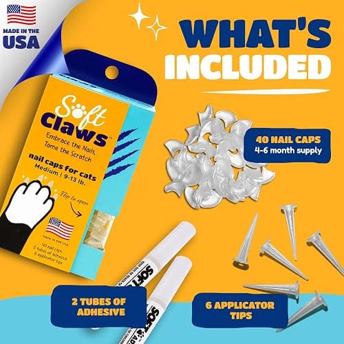 Soft Claws Nail Caps for Medium Cats – (40 Caps, Pink) - Veterinarian-Developed | Protects Furniture & Skin - Easy to Apply, Long-Lasting Anti-Scratch Soft Cat Claw Covers thumbnail 6