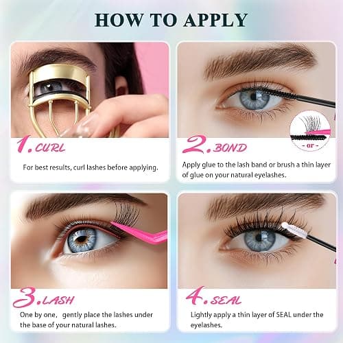 Lash Clusters Lash Clusters kit 536PCS Lashes 30D40D Lash Extension Kit Wispy Natural D Curl EyeLashes Clusters DIY At Home thumbnail 5