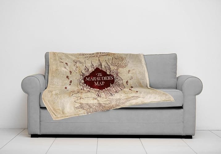 Harry Potter Marauders Map Kids Throw Blanket 50x70 (Officially Licensed) | Super Soft Cozy Lightweight Fleece, Hogwarts Map Design, Machine Washable, Gift for Fans, for Couch & Bed - Jay Franco thumbnail 2