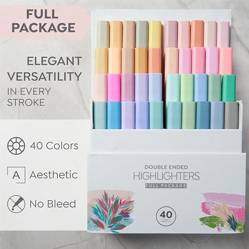 BLIEVE- Aesthetic Bible Highlighters No Bleed Through Assorted Colors, Cute Highlighter Dual Tip For Journaling Supplies And School Accessories, Bible Highlighters And Pens No Bleed (40 PACK) thumbnail 3