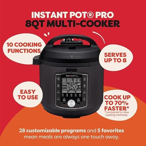 Instant Pot Pro (8 Quart) 10-in-1 Pressure Cooker, Slow Cooker, Rice/Grain Cooker, Steam, Sauté, Sous Vide, Yogurt Maker, Sterilizer and Warmer, Includes App thumbnail 2