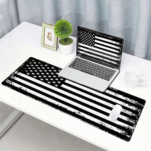 Armanza Large Mouse Pad, Gaming Mousepad with Stitched Edges, Non-Slip Rubber Base Keyboard Mouse Mat Desk Pad for Work, Game, Office, Home, 31.5 x 11.8 in, American Flag thumbnail 2