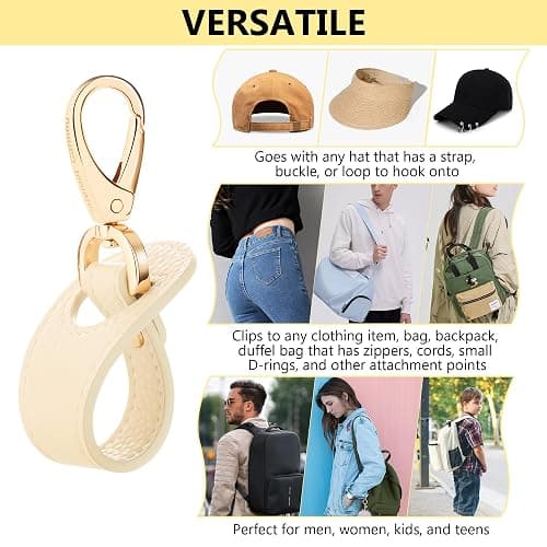 BAREFOOT CARIBOU Hat Clip for Travel, Hands-Free Bag, Backpack, Purse, and Hiking Gear Clip-on Holder Strap for Baseball, Snapback, and Ponytail Caps thumbnail 6