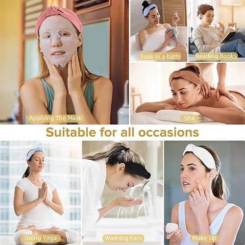 DiyJibb Headbands for Women Girls - 6PCS Stylish Top Knotted Headbands - Knotted Headband for Women - Head Bands Wide Hairband Hair Accessories thumbnail 6