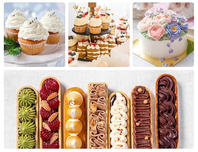 Kootek 54 in 1 Piping Bags and Tips Set with 13 Large Size Piping Tips, 35 Standard Size Icing Tips, 2 Reusable Pastry Bags 12 Inch, Cake Decorating Kit Supplies, Frosting Piping Kit for Cake, Cupcake thumbnail 7