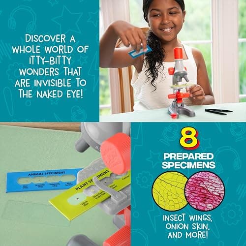 Wow in The World Kids’ Microscope & Biology Kit, Up to 720x Magnification, LED Illumination, Prepared & Blank Slides, Companion Audio Content, Beginner Science Gift for Ages 6+ by Thames & Kosmos thumbnail 2