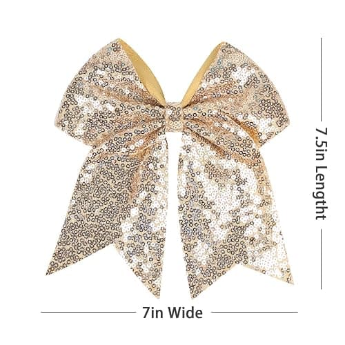 12-Color Jumbo Glitter Cheer Bow Clip – 7” Sequin Hair Bow for Girls, Perfect for Softball, Uniforms, Christmas, Halloween, and Special Occasions thumbnail 3