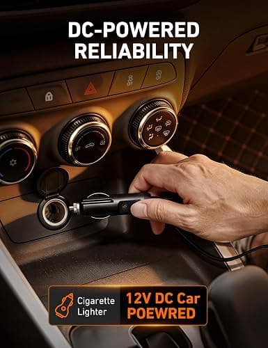 AstroAI AIRUN H Tire Inflator Portable Air Compressor, 12V DC Tire Inflator, Auto Shut-Off with Digital Pressure Gauge & LED Light, Fast Inflation for Ca, Motorcycle, Bike Tires, 9.8Ft Cord, Yellow thumbnail 2