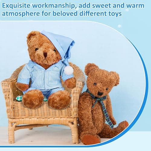 Civaner Stripe Bear Clothes Stuffed Animal Clothes 12 -16 Inch Build a Lovely Stuffed Animal Costumes and Accessories Fit, Bear is Not Included(Blue) thumbnail 5