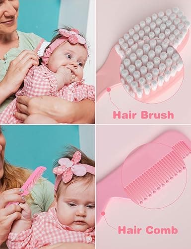 OTTOLIVES Baby Healthcare and Grooming Kit, 24 in 1 Baby Electric Nail Trimmer Set Newborn Nursery Health Care Set for Newborn Infant Toddlers Baby Boys Girls Kids Haircut Tools (0-3 Years+) (Pink) thumbnail 3
