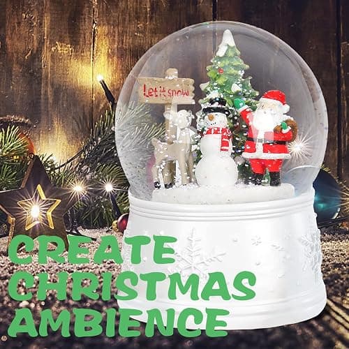 Vipush Christmas Snow Globe - Snowman Santa Style Musical Snow Globe with Color Changing Led Lights, Christmas Decorations with Music Box Gifts for Girls Kids, Decorations for Christmas & Birthday thumbnail 7