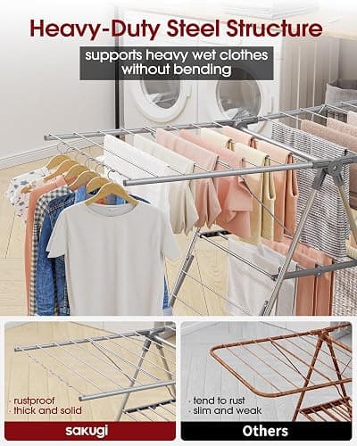 Sakugi Foldable Laundry Drying Rack thumbnail 7