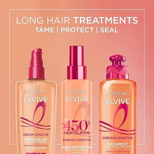 L'Oreal Paris Elvive Dream Lengths Heat Slayer Pre-Iron Spray Leave-In, 4.4 Ounce - sweet, floral, fruity - 4.4 Fl Oz (Pack of 1) thumbnail 7