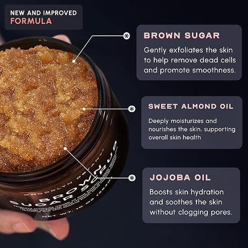 Brooklyn Botany Brown Sugar Body Scrub - Moisturizing and Exfoliating Body, Face, Hand, Foot Scrub - Fights Acne, Fine Lines & Wrinkles, Great Gifts For Women & Men - 10 oz thumbnail 7