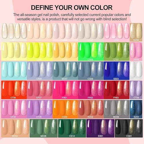 53PCS Gel Nail Polish Kit with U V light and Drill Starter Kit, 35 Colors Gel Polish Set 5pcs Top Base Coat All season Fashion Popular Colors Professional Nail Lamp Gel Manicure Kit Gifts for Women thumbnail 8