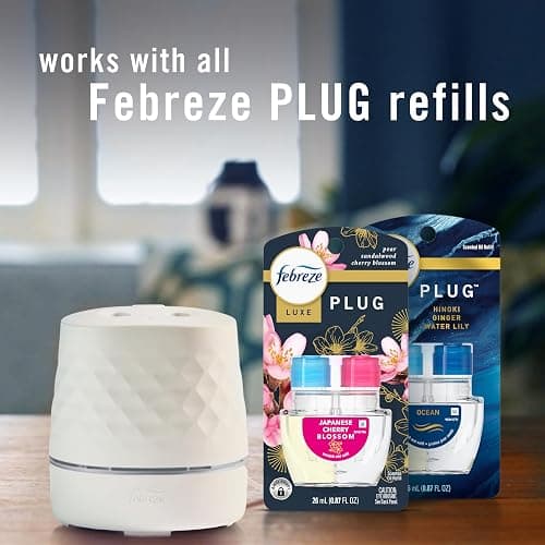 Febreze Plug Scent Booster in White, Continuous Scent Device Oil Diffuser, Compatible with Febreze Air Freshener Plug in Refills, Giftable for Holidays thumbnail 9