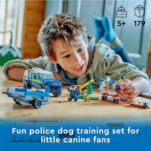 LEGO City Mobile Police Dog Training 60369, SUV Toy Car with Trailer, Obstacle Course and Puppy Figures, Animal Playset for Boys and Girls Ages 5 Plus thumbnail 2