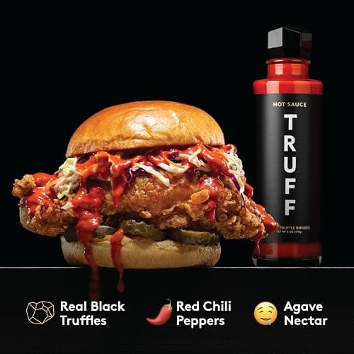 TRUFF Original Black Truffle Hot Sauce, Gourmet Hot Sauce with Ripe Chili Peppers, Black Truffle Oil, Agave Nectar, Unique Flavor Experience in a Bottle, 6 oz. thumbnail 4