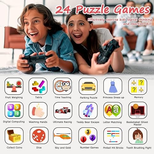 Wiszodet Smart Watch for Kids - Kids Smart Watch Girls Boys Gifts for 4-12 Years Old with 24 Games Camera Video Music Player Flashlight Alarm Clock Pedometer Birthday for Boys Girls Age 6 7 8 9 thumbnail 3