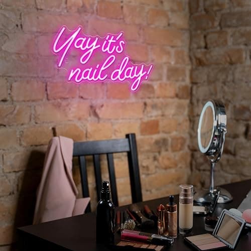 Kavaas Yay It's Nail Day Neon Sign - Neon Sign for Salon Bar, Beauty Room, Bedroom - Great Gift for Nail Tech Girls, Christmas, Birthday thumbnail 6