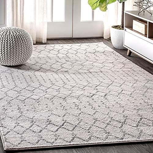JONATHAN Y Boho Vintage Diamond Cream/Gray Indoor Area Rug 8X10 ft, Moroccan Hype for Living Room, Bedroom, Kitchen, Office, Easy-Cleaning, High Traffic, Pet-Friendly, Non-Shedding (MOH101B-8) - Cream/Gray - 7'9" x 10' (Rectangular)