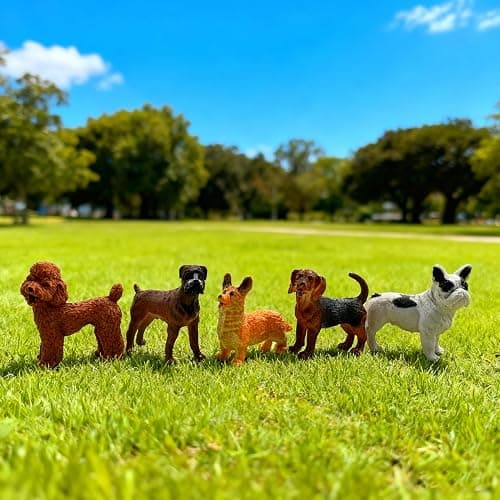 Halloluck 20pcs Mini Dog Figurines, Miniature Dog Figure Hand Painted Tiny Dogs Realistic Detailed Plastic Puppy Figures Cake Toppers Christmas Birthday Gift (Realistic) thumbnail 6