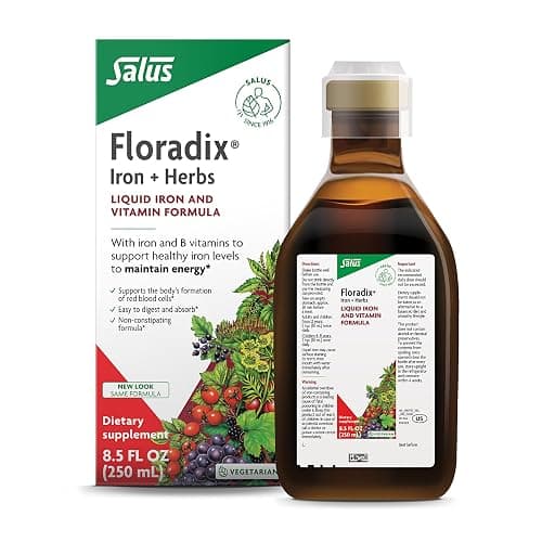 Floradix Iron & Herbs - Liquid Herbal Supplement for Energy Support - Iron Supplement with Vitamin C & Vitamin B Complex - for Men & Women - 8.5 fl oz - Image 1