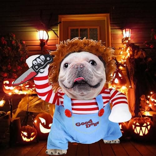 GOYOSWA Dog Halloween Costumes, Pet Deadly Doll Dog Costume Funny Dog Costumes Dog Halloween Costume Clothes for Small Medium Large Extra Large Dogs Pets (Small) thumbnail 7