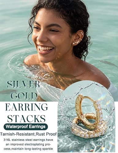 IRONBOX Hypoallergenic Flat Back Earrings for Women Cartilage Earring Stack | Stainless Surgical Steel Earrings for Sensitive Ears,Flatback Stud Hoop Earring Set,Helix Tragus Conch Daith Piercing Jewelry thumbnail 8