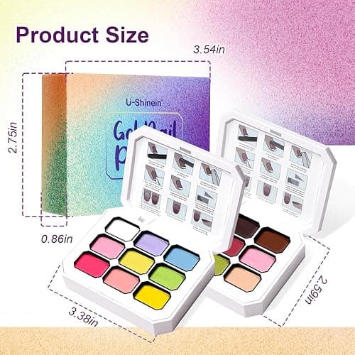 U-Shinein Gradient Painting Gel, Two-pack 9 Colors Ombre Gel Nail Polish for Ombre Nails Aura Nails, French Manicure DIY Nail Art,Set 05 thumbnail 7