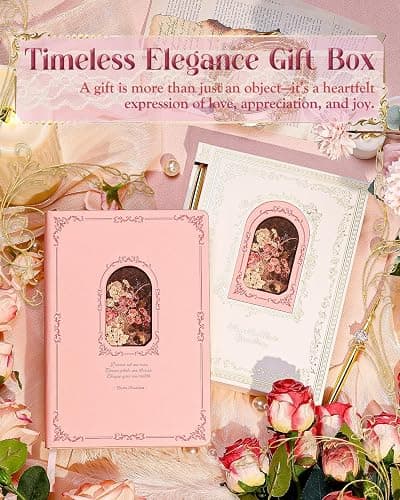 hi!SCI Thick Journal for Women & Girls, 360 Pages A5 Writing Journaling Notebook with Paintings, Women Journal for Writing, Vintage Journal with Gift Box & Pen for Girls Gift Ideas (Candy Pink) thumbnail 2
