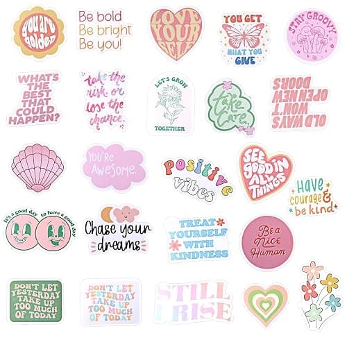 100PCS Cute Preppy Stickers Pink Motivational Vinyl Waterproof Stickers for Laptop Bumper Water Bottles Computer Phone Hard Hat Car Inspirational Decals for Adults Women Kids Teen Girls thumbnail 4