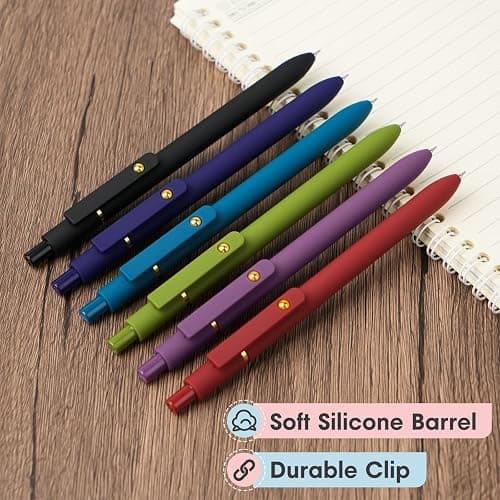 Ddaowanx Colorful Gel Pens, 0.5mm Fine Point Retractable,Multi Colored Pens for Journaling and Sketching,School Supplies,Stuffers for Teens, Gifts for Women (6Pcs-Vintage Colors) thumbnail 4